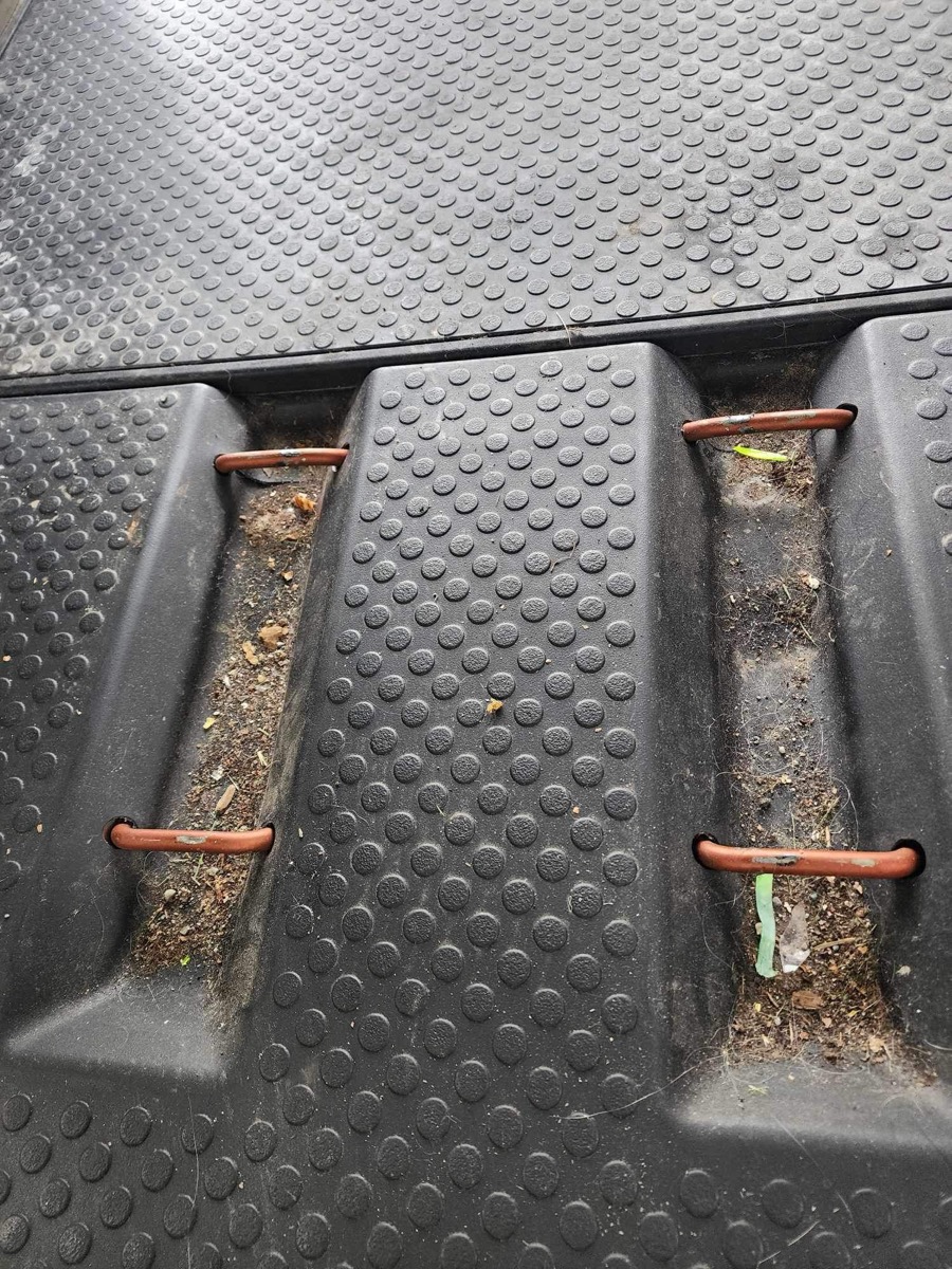 Suburban floor mat deep cleaning in progress